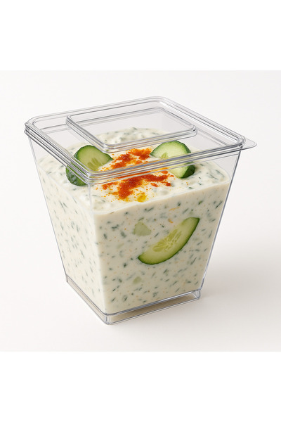 alenked وعاء عرض مكعب مربع من البلاستيك من ميكا بريزم 200 سي سي 200 قطعة ميكا...