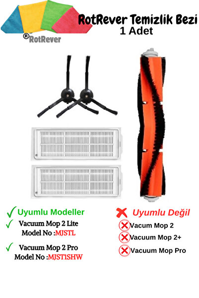 RotRever Filtru compatibil Xiaomi Mi Robot Vacuum Mop 2 Pro, perie, set de câ...