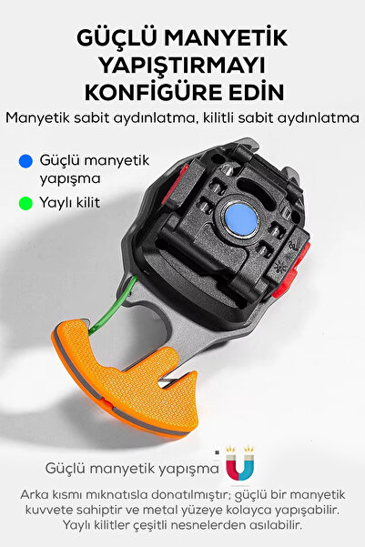 indirimsevinci Çok Amaçlı LED Işıklı Anahtarlık – Çakmak, Tornavida, Şişe Açacağı, Type-C Şarjlı, Manyetik