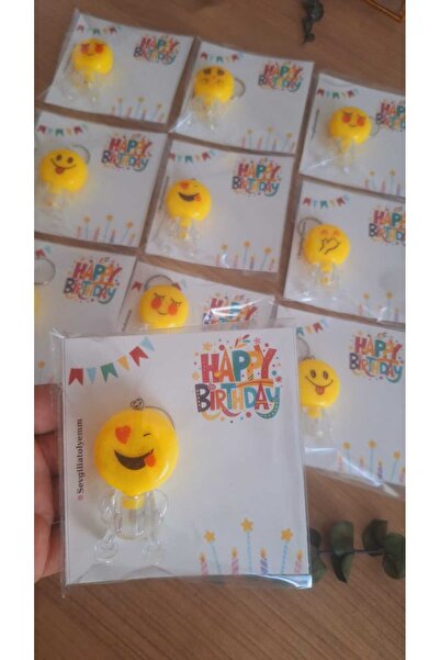 sevgiliatolyemm mutluluk getirmesi dileğiyle Işıklı Emoji Anahtarlık 5 Adet (...