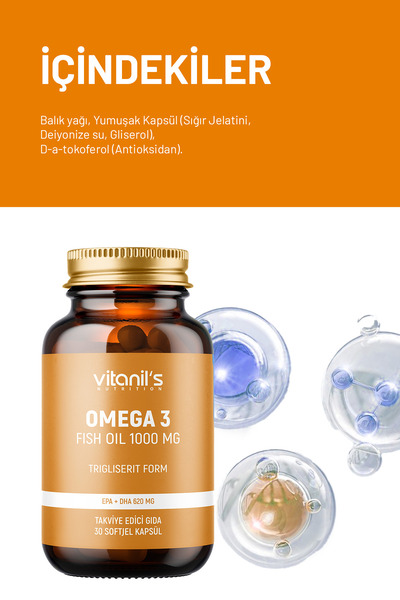 Vitanil's Nutrition Omega 3 - Epa Dha 620 Mg - 30 Caps Fish Oil