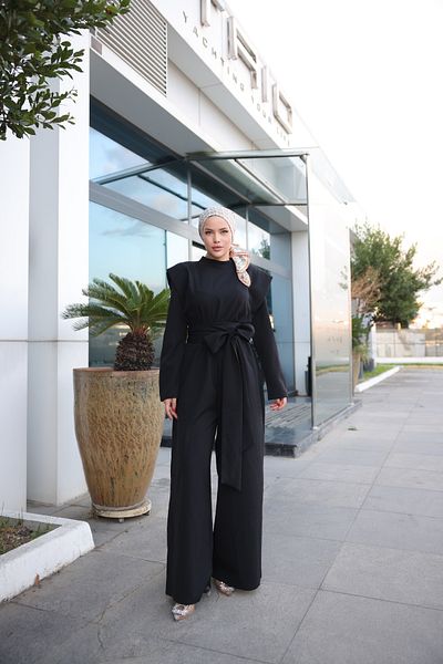 Ryzi Moda Wide Belt Hijab Jumpsuit