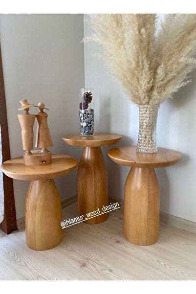 Home ıhlamur wood desıgn kalın bacak bohem model sehpa