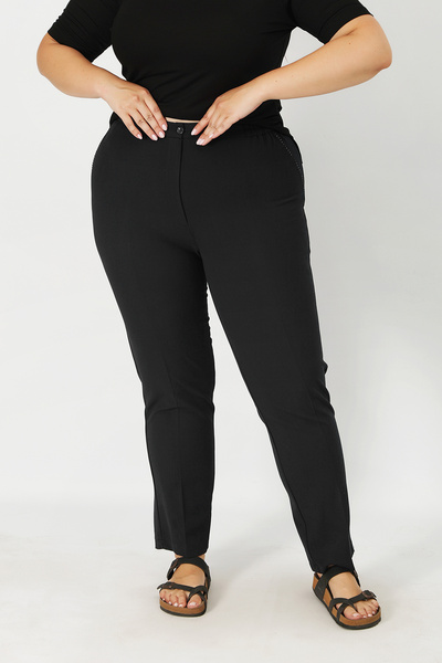 Lanze Υφασμάτινο παντελόνι με ελαστικό κουμπί και ελαστική μέση