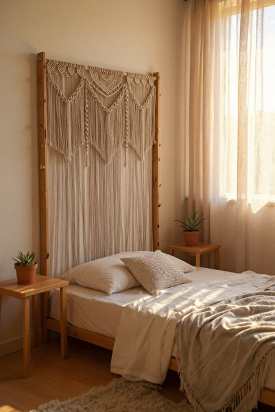 Zuviel Deco Handmade El yapımı makrome bohem perde,backdrop,organizasyon 150x200