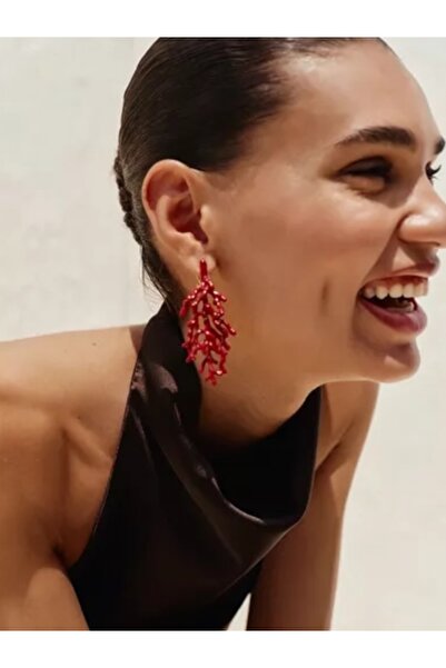 Bo Takı ve Aksesuar Kırmızı Dal Model Marka Küpe