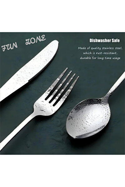 Generic FUN ZONE 24-piece Stainless Steel Cutlery Set Silver
