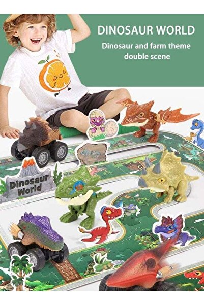 Yelajoy مسار مشهد الديناصور، لعبة أحجية سيارة الديناصور ثلاثية الأبعاد، متينة...