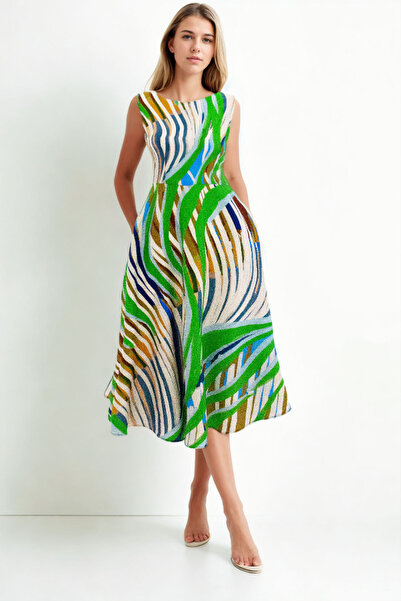 Vitrin Μίντι φόρεμα με μηδενικό μανίκι με μοτίβο