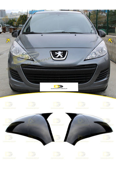 DG Power Peugeot 207 2006 - 2012 uyumlu Batman Yarasa Ayna Kapağı Parlak Siya...