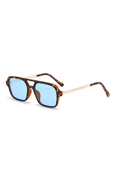 REN EYEWEAR ORIJİNAL DARCY MAVİ CAM LEOPAR ÇERÇEVE  TASARIM UNİSEX GÜNEŞ GÖZLÜĞÜ