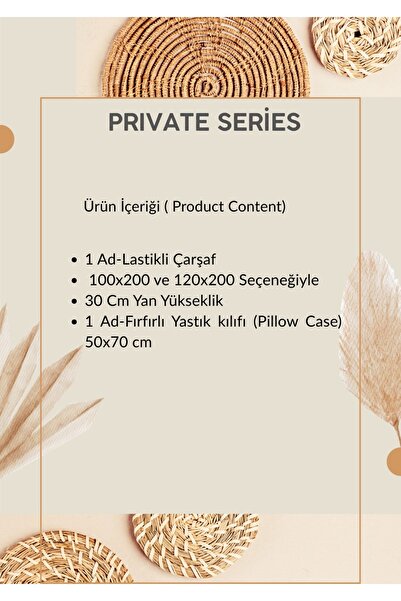 Violacasa Одномісний комплект простирадл з гумкою та воланами Prıvate (100x200 та 120x200)