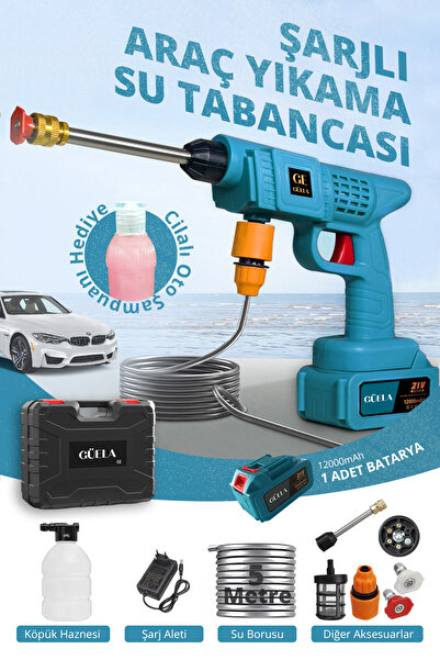 GÜELA Şarjlı ve Yüksek Basınçlı Oto Yıkama Ve Sulama Tabancası