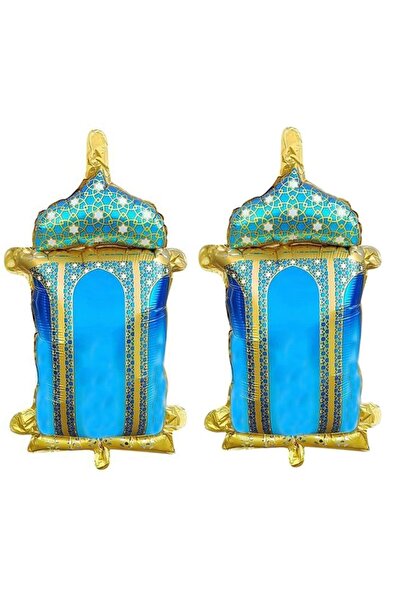 partidolu Ramadan Themed Oil Lamp Shaped Turquoise Color 45 cm Foil Balloon 2 Pieces