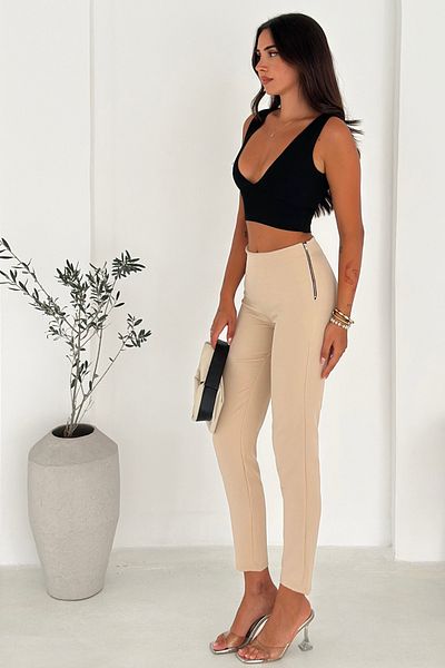 EGHO Zippered Regular Waist Bell Cloth Women's Carrot Pants