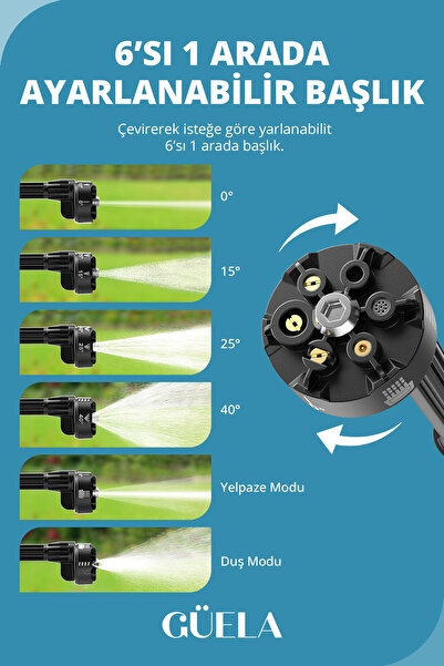 GÜELA Şarjlı ve Yüksek Basınçlı Oto Yıkama Ve Sulama Tabancası