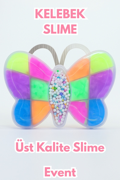 EVENT Kelebek Slime 6 Farklı Renkli Strafor Köpük Hediyeli Slaym Oyun Hamuru Sılaym