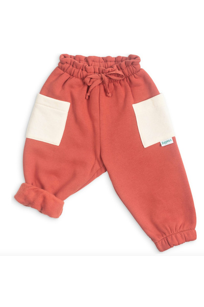 Zuppers Thick Cotton Jogger Pants with Baby Pockets - Coral