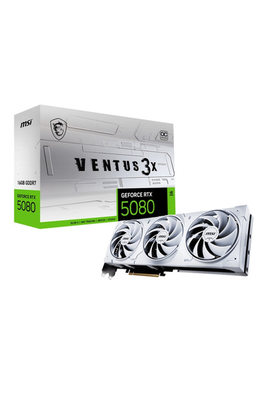 MSI GeForce RTX 5080 16GB VENTUS 3X OC WHITE GDDR7 256Bit DX12 Gaming (Oyuncu) Ekran Kartı