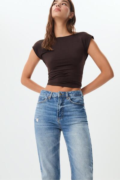 Stradivarius D98 straight fit vintage görünümlü jean