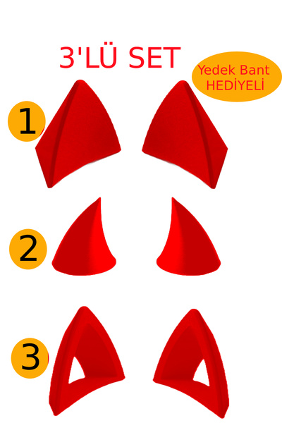 3dfabrick Kask süsü -3 lü set Kedi kulağı,kask boynuzu ve Rüzgar Tutmaz kedi ...