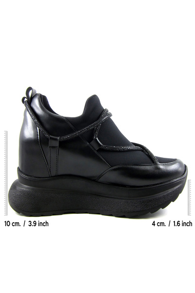 Erkan Saçmacı Pantofi casual cu toc ascuns Arsenie Black Stone