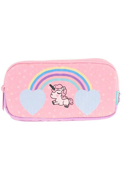 KAUKKO Kids Three Compartment Purple Pink, Unicorn Themed, Girls School Penci...