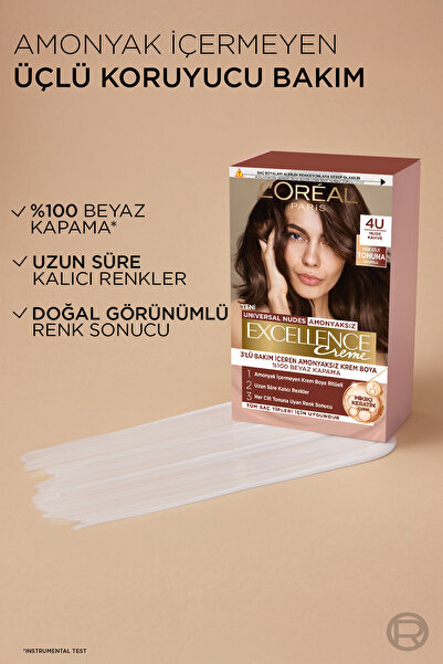 L'Oreal Paris Excellence Creme Nude Renkler Saç Boyası – 4u Nude Kahve