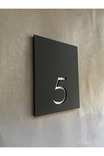 Yönline رقم باب أسود غير لامع للشقة والفندق والشقة ذاتية اللصق تدوم طويلاً مقاس 12 × 8 سم