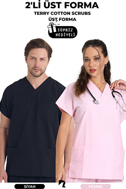 Raven Uniform زي طبي من Terikoton للجنسين، زي طبي جراحي (قطعتان علوية)