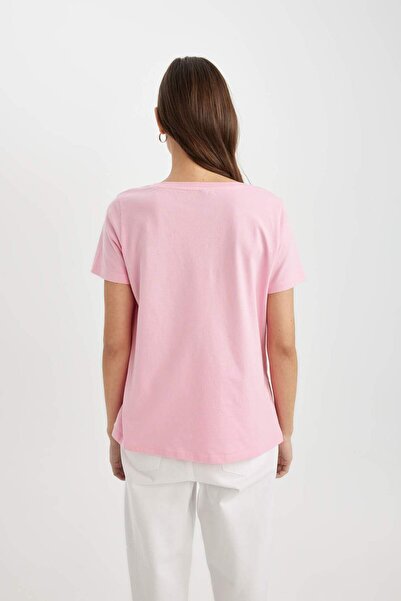 DeFacto %100 Pamuk Regular Fit V Yaka Basic Düz Kısa Kollu Tişört W9578AZ24SM