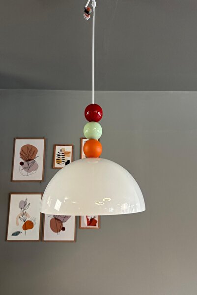 Bamyum Yimpi Renkli Boncuk Başlık Avize Sarkıt Lamba Salon Mutfak Avizeleri Pastane Cafe