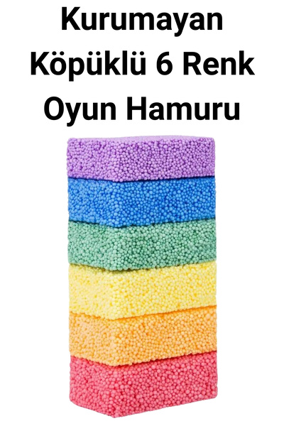 EVENT Kurumayan Köpük Oyun Hamuru 6 Renk 6x10gr Kurumayan Köpük Yumuşak Oyun Hamuru Okul Öncesi Anasınıfı