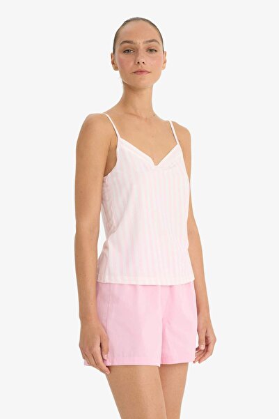 DeFacto Regular Fit V Yaka Askılı Üst-Fall in Love F6989AX25AU