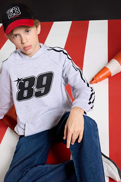 DeFacto Boy's Hooded Printed Sweatshirt F1967A825Au