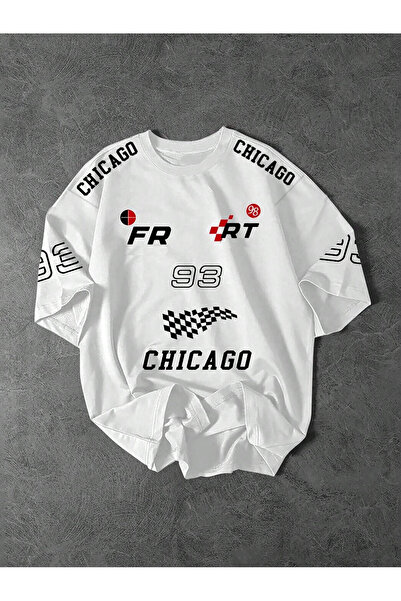 darkopia Tricou oversize unisex Chicago Fair 93 Team cu imprimeu