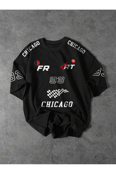 macklin Unisex Τ-shirt Oversize Εκτύπωση Ομάδας Chicago Fair 93