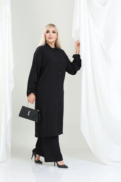 şuranur Wrap Shirt Collar Tunic Suit Buttoned Suitable for Hijab 2XL 6XL