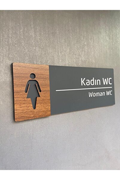 Yönline Seria Nuc pentru toaletă pentru femei (ENGLEZĂ-TURCĂ) Placă cu nume p...