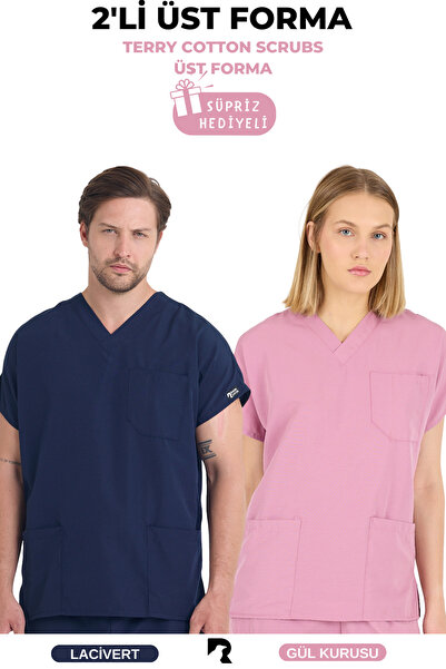 Raven Uniform Unisex Terikoton Doktor Hemşire Forması Medikal Forma Cerrahi (...
