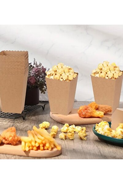 Deniz Party Store Kraft Cardboard Popcorn Corn Chips Box 8 Pieces