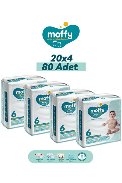 Moffy Twin Extra Large 6 Beden Bebek Bezi (20 x 4) 80 Adet