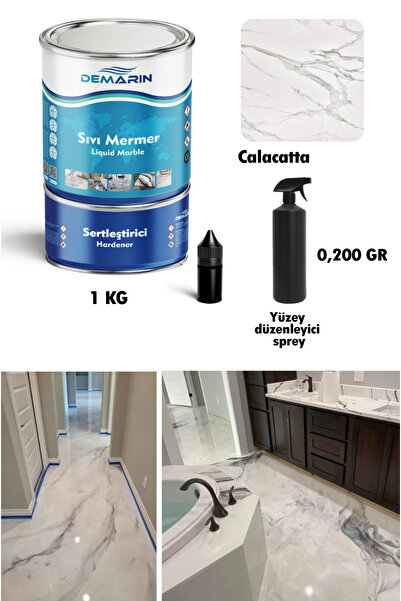Demarin Çift Bileşenli Solventsiz Sıvı Mermer Liquid Marble (Tezgah, Zemin Boyası)