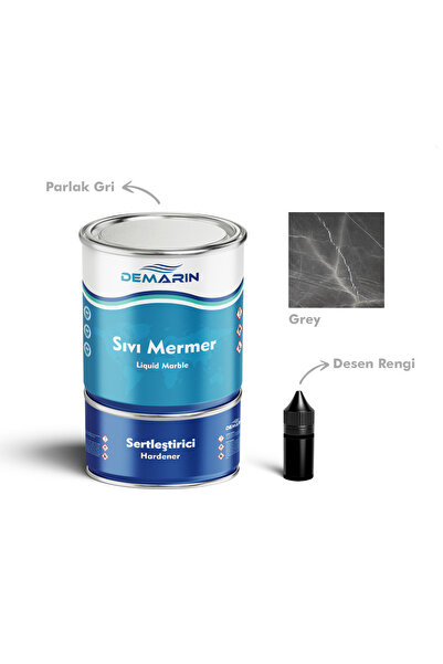 Demarin Çift Bileşenli Solventsiz Sıvı Mermer Liquid Marble (tezgah, Zemin Boyası)