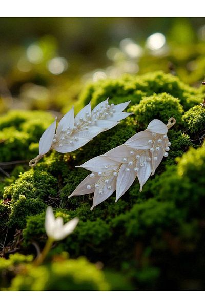 Mirnova Helen Model Pearl Special Design Gold Detailed Bridal Tiara - Wedding - Engagement - Hair Accessory