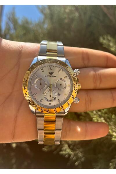 Gold Power Model Steel Luxury Rotatable Case Mechanism Calendar Men's Wristwatch