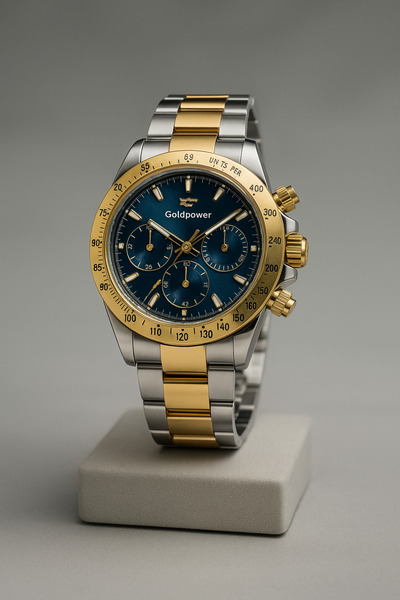 Gold Power Model Steel Luxury Rotatable Case Mechanism Calendar Men's Wristwatch