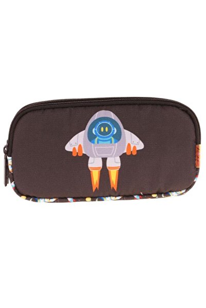 KAUKKO Kids Siyah Beyaz, Roket Temalı, Erkek Çocuk Üç Bölmeli Okul Kalem Çant...