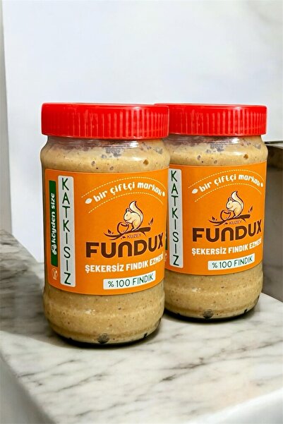 FUNDUX Şekersiz Fındık Ezmesi Doğal Katkısız Sürülebilir Kahvaltılık Atıştırm...