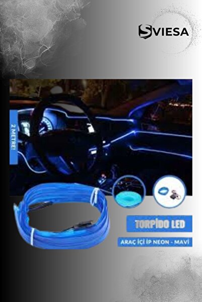 Sviesa Araç Içi Torpido Ledi Şerit Led Ip Led Neon Mavi 2 Metre